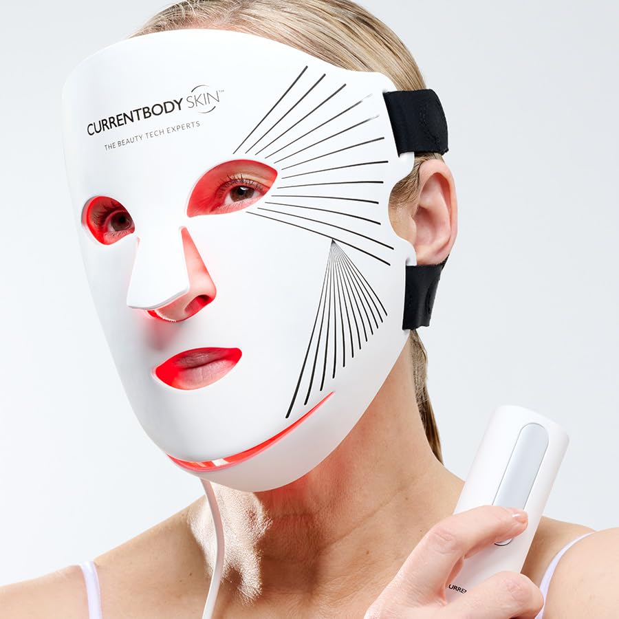 Kit LED para rostro y cuello CurrentBody Skin: Serie 2 | Antiedad para rostro, cuello y escote con terapia de luz roja
