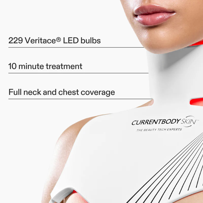 CurrentBody Skin LED Neck & Décolletage Mask: Series 2 | Advanced Anti-Aging for your Neck and Chest with Red and Near-Infrared Light Therapy